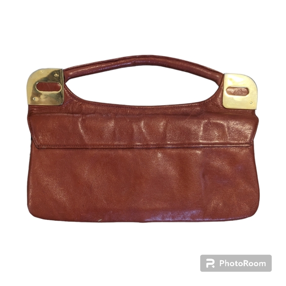 Vintage Made in Canada Brown Leather Handbag - Picture 2 of 12